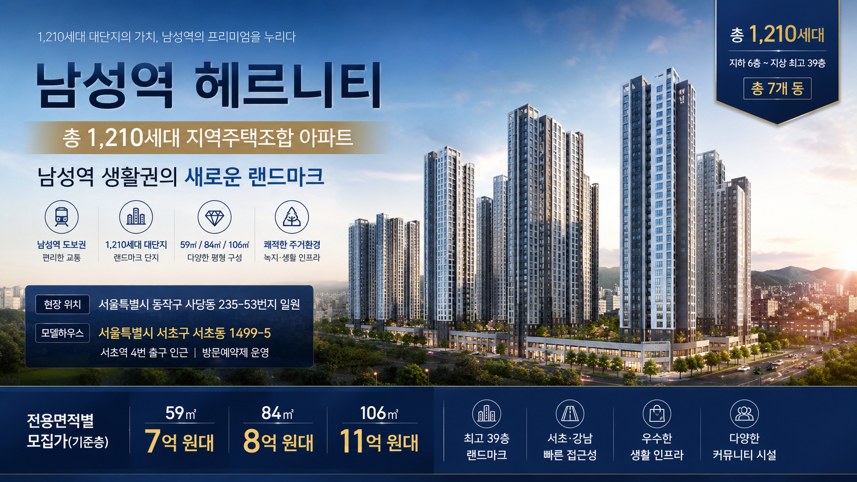 남성역 헤르니티 공식 홈페이지 모델하우스 분양가 사업개요